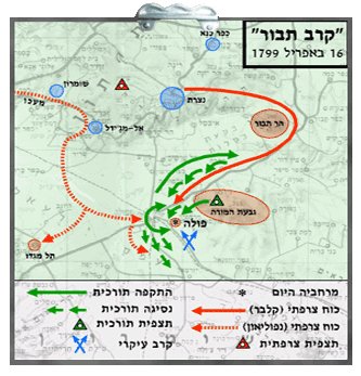 מפת קרב התבור סביב מרחביה